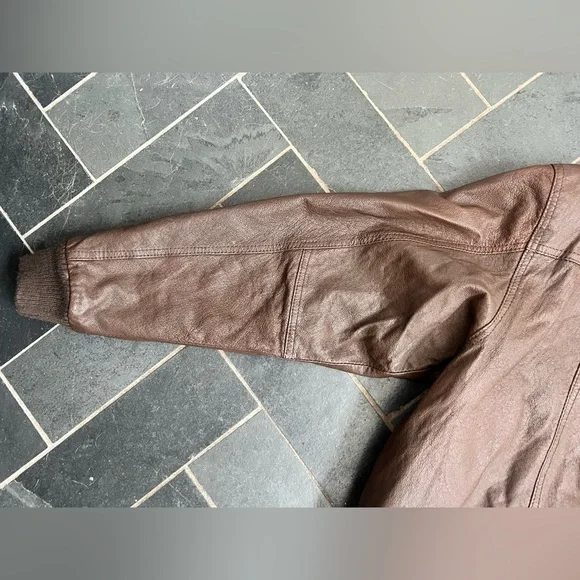 Vintage urban cowboy brown leather bomber - Picture 7 of 16